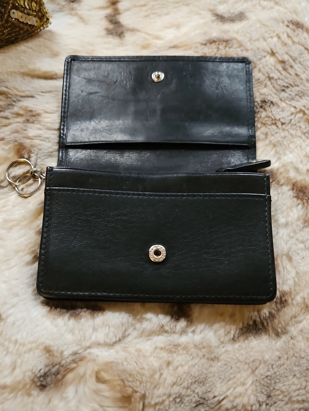 COACH Leather ID/Cards Wallet, Rich Black, UNISEX VTG/EUC